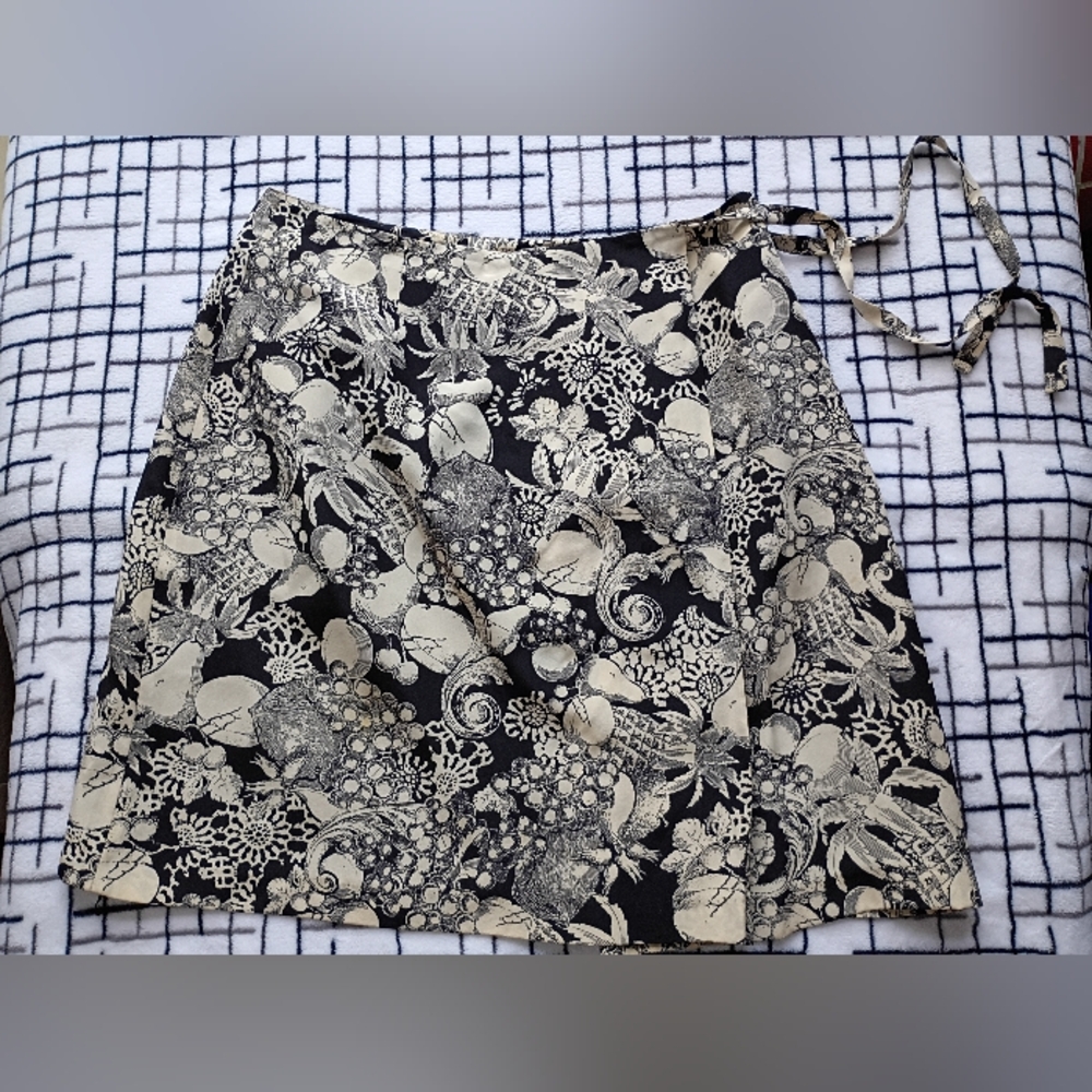 RUNS SMALL Pat Argenti 100% Silk Size 12 (Fits Like 6) Floral Skirt READ DESCR